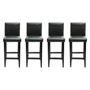 Barové židle 4 ks - umělá kůže | černá