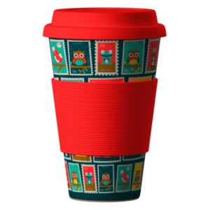 Eco Bamboo Cup Postmarks red 400 ml