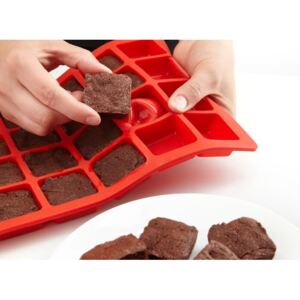 Silikonová forma na pečení mini brownies, 24 ks, červená - Lékué