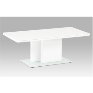 Konferenční stolek TARTUFO – sklo, bílá, 120×60×45
