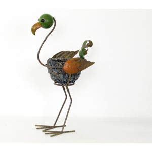 Artium Ptáček | MgO keramika s kamínky na kovových nohách | otvor pro květináč