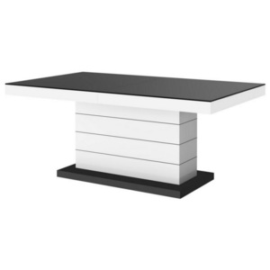 Konferenční stolek MATERA LUX MAT, černo/bílý (Designový kousek s)