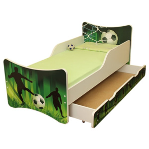 Dětská postel se zábranou a šuplík/y Fotbal