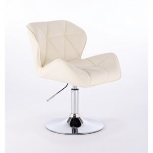 Kosmetická židle MILANO kulaté podstavě - krémová