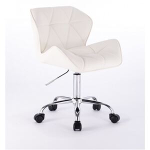 Kosmetická židle MILANO na základní podstavě s kolečky - bílá