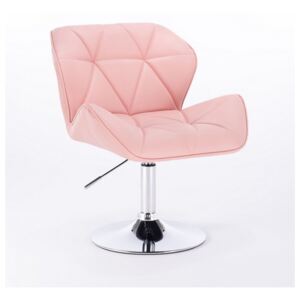 Kosmetická židle MILANO kulaté podstavě - růžová