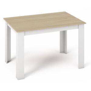 Jídelní stůl 120x80 cm v dekoru dub sonoma v kombinaci s bílou barvou KN360 - II. jakost