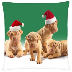 Polštář s motivem vánočních psích kamarádů Mybesthome 40x40 cm Varianta: Povlak na polštář, 40x40 cm