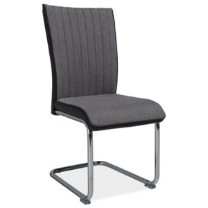 Jídelní židle s čalouněním v šedé látce s tmavě šedými boky KN669