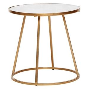 Konferenční stolek Hübsch Thallo 40 cm, bílá/zlatá
