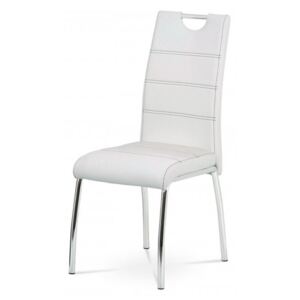 Jídelní židle HC-484 ekokůže / kov Bílá
