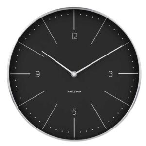KARLSSON Nástěnné hodiny Normann Numbers černé 27,5 x 27,5 cm