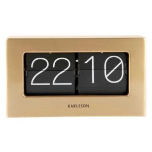 KARLSSON Stolní hodiny Boxed Flip zlaté 20,5 x 11,5 cm