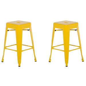 Sada 2 barové stoličky 60 cm žluté CABRILLO