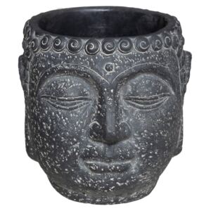 DekorStyle Cementový Buddha květináč antracit