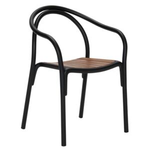 Černá kovová zahradní židle Pedrali Soul