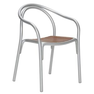 Stříbrná kovová zahradní židle Pedrali Soul