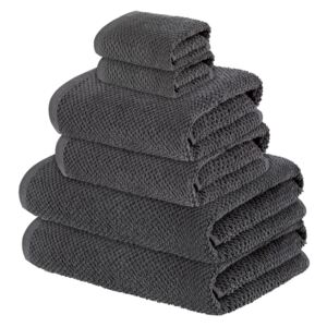 Livarno Home Sada froté ručníků, 6dílná (tmavě šedá)