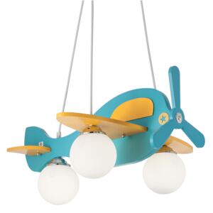Ideal Lux Dětský závěsný modrý lustr - Letadlo