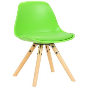 Dětská židle Nakoni ~ plast, dřevěné nohy natura Barva Zelená