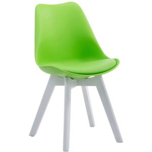 Židle Borne V2 plast / koženka, dřevené nohy bílá Barva Zelená