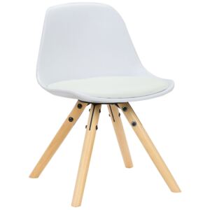 Dětská židle Nakoni ~ plast, dřevěné nohy natura Barva Bílá