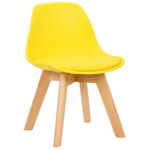 Dětská židle Lindi ~ plast, dřevěné nohy natura Barva Žlutá