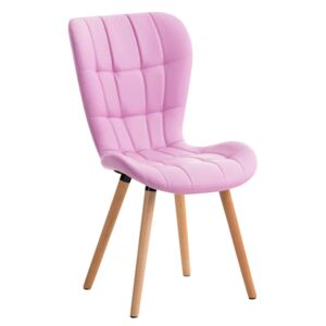Židle Elda ~ koženka, dřevěné nohy natura Barva Ružová