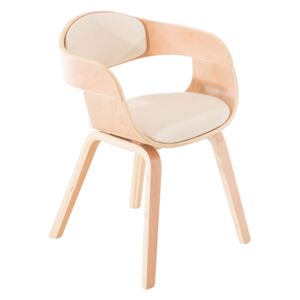 Židle King, dřevěné nohy natura Barva Krémová