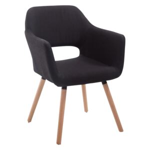 Jídelní židle Auckland látka, dřevěné nohy natura Barva Černá