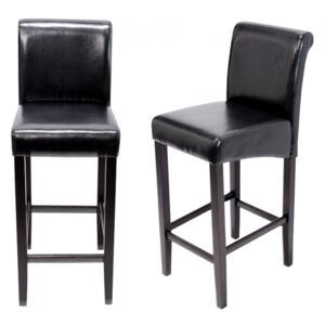 Barová židle Lance (SET 2 ks) ~ dřevěné nohy tmavé Barva Černá
