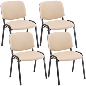 4x Stohovatelná konferenční židle Ken látka Barva Krémová