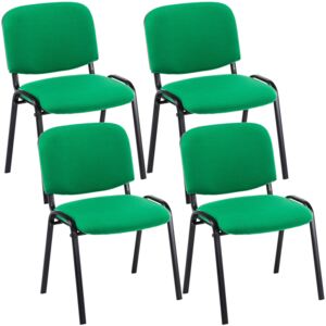 4x Stohovatelná konferenční židle Ken látka Barva Zelená