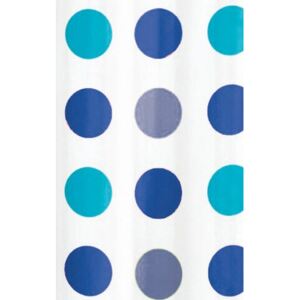 Sprchový závěs 180x180cm, vinyl, modré puntíky