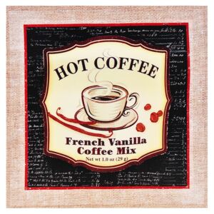 Obraz na plátně Hot Coffee 38x38 cm (Stylový retro obraz na plátně Hot Coffee. Oživí jakoukoli místnost ve vašem domě, bytě či kanceláři. Obrazek je na dřevěném rámu.)