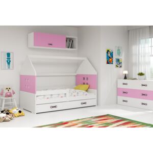 FALCO Dětská postel Dominik 80x160 bílá/růžová 6625