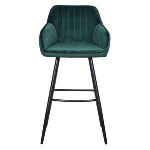 Moebel Living Zelená sametová barová židle Sige 102cm