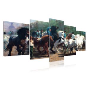 InSmile ® Obraz - stádo koní Velikost (šířka x výška): 100x50 cm