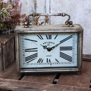 Kovové stolní hodiny 21 cm, Chic Antique