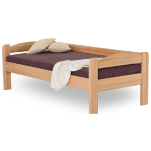 Dřevěná postel se zábranou LIBOR buk 200x80 - BUK