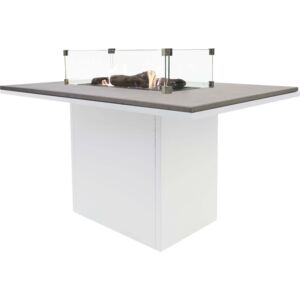 Stůl s plynovým ohništěm COSI- typ Cosiloft 120 vysoký jídelní stůl bílý rám / deska šedá Mdum