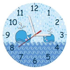 Dětské hodiny Modré velryby 30x30cm ZD5368A_1OD