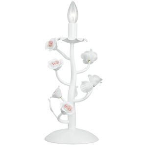 I-CUPIDO/L1 stolní stylové svítidlo 1xE14 kov v bílé barvě s růžemi