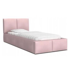 Čalouněná postel AMBER 90x200 Růžová Trinity s kovovým roštem