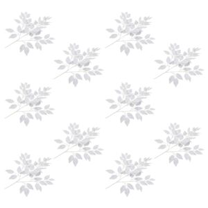 Umělé listy fíkus 10 ks bílé 65 cm