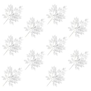 Umělé listy fíkus 10 ks stříbrné 65 cm