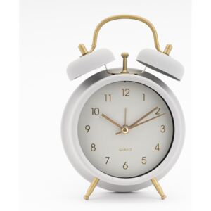 Sifcon Klasické stolní hodiny šedé barvy s funkcí alarmu 17 cm