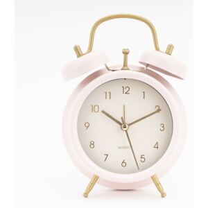 Sifcon Klasické stolní hodiny růžové barvy s funkcí alarmu 17 cm