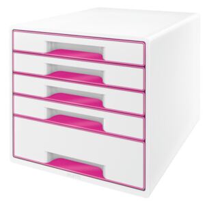 Zásuvkový box Leitz WOW růžový 5 zásuvek 52141023