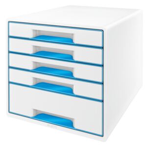 Zásuvkový box Leitz WOW modrý 5 zásuvek 52141036